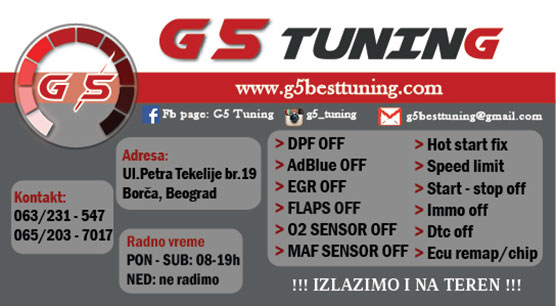 Izrada vizit karti za chip tuning G5 Borča