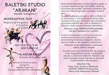 Izrada flajera za baletski studio Armiani